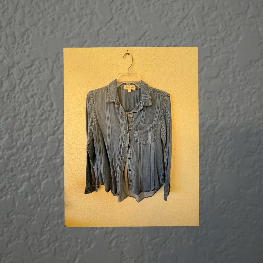 Blue Denim Button-Up Shirt